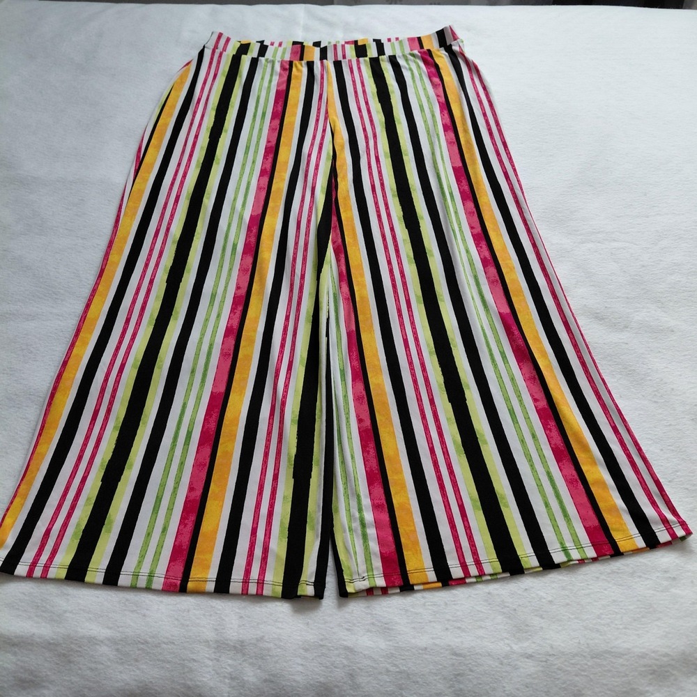 EST 1946 Multicolor Striped Wide Leg Pants Womens 18W Plus Relaxed Fit Casual